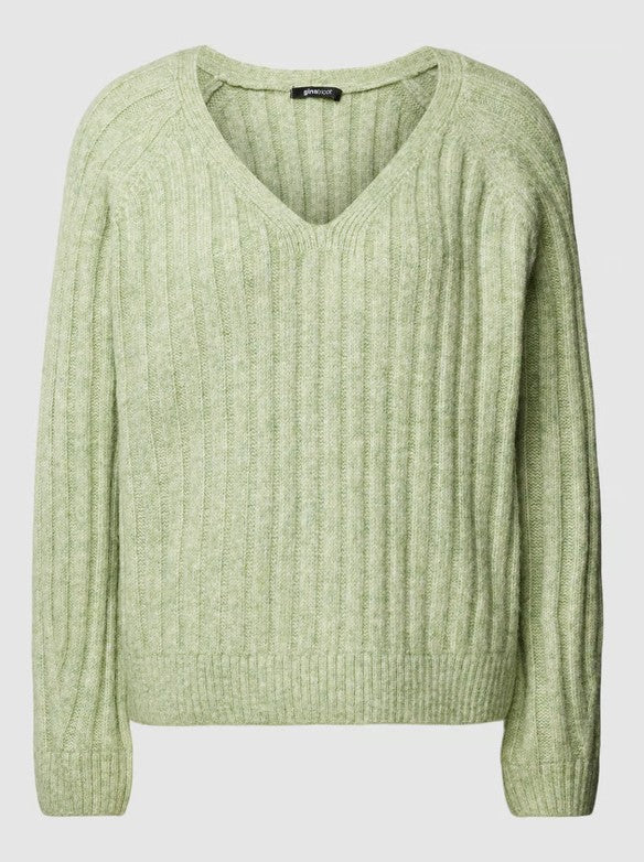 v-neck knitted sweater Laurel green