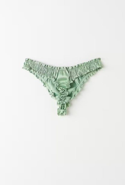 Eva satin string - Dusty Green