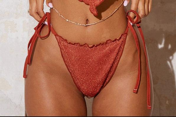 Orange Glitter Lettuce Bikini Bottom