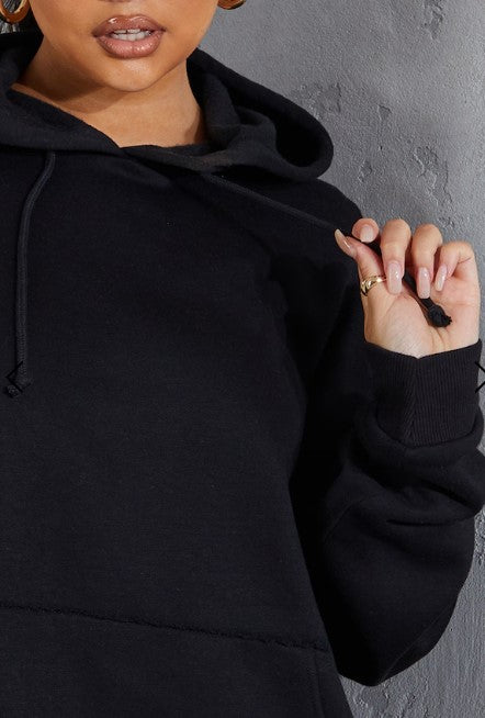 Plus Black Basic Hoodie