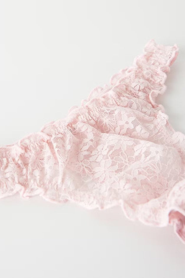 Eva lace string - Mauve chalk