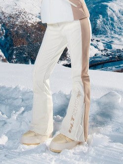 SKI Cream Panelled Fit And Flare Scuba Trousers