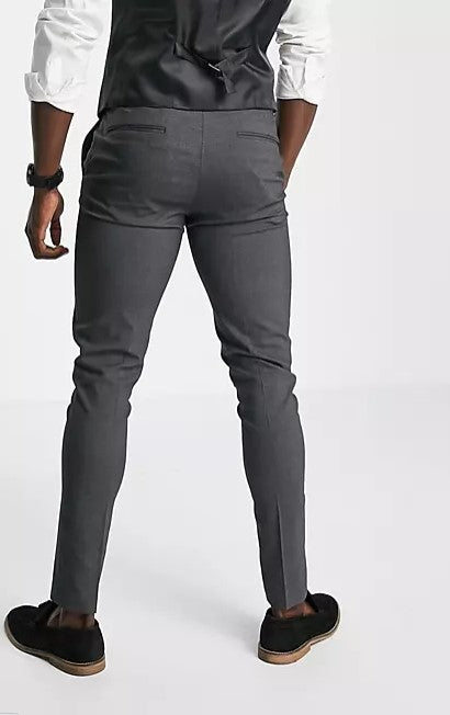 Skinny Suit Trouser In Charcoal