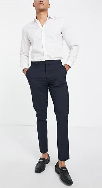 Skinny Suit Trousers In Navy