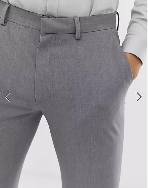 Super Skinny Smart Trousers In Grey