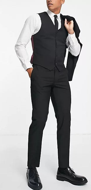 Slim Suit Trousers In Black