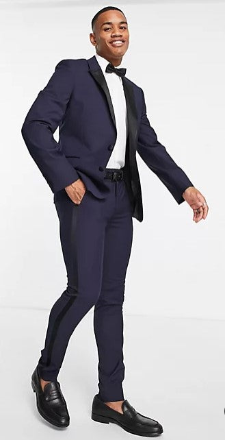 Skinny Tuxedo In Navy Suit Jacket