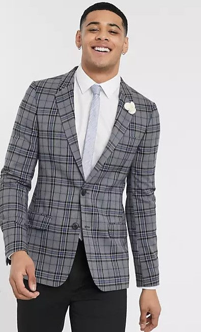 Wedding Super Skinny Check Blazer