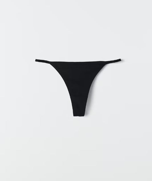 Anna cotton thong - Black