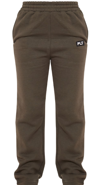 Khaki Badge Logo Detail Straight Leg Joggers