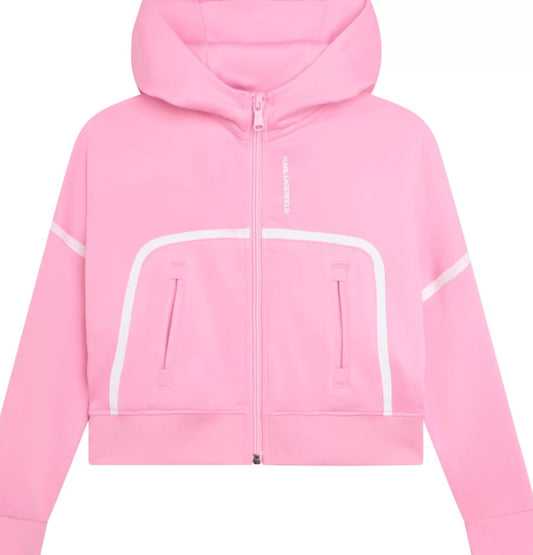 KARL LAGERFELD KIDS - Hooded jogging cardigan