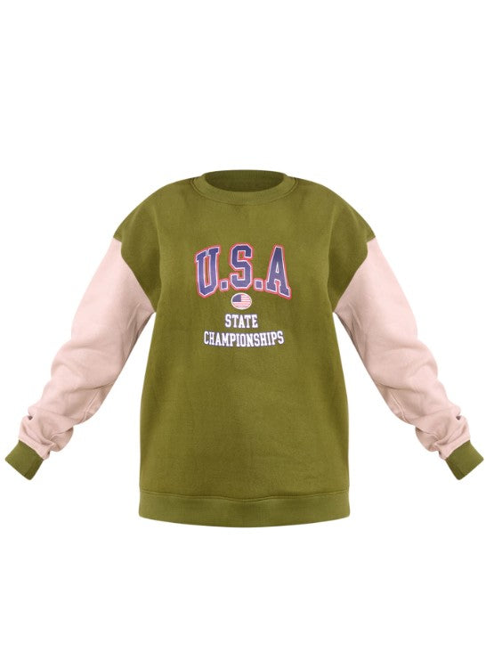 Khaki USA Raglan Sleeve Sweatshirt