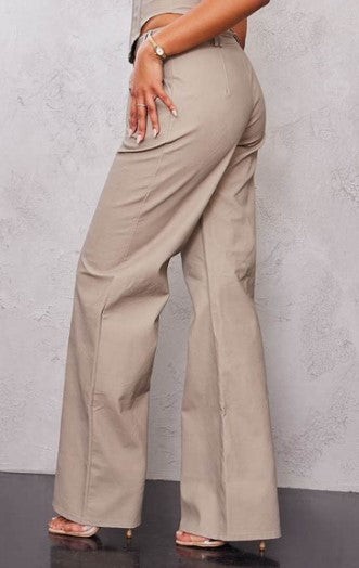 Tall Stone faux Leather Tie Detail Wide Leg Trousers