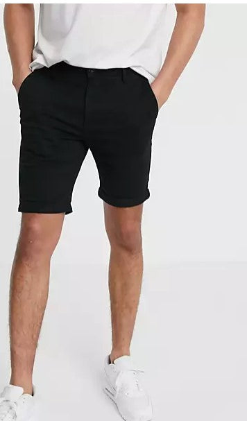 Topman  Skinny Chino Shorts In Black