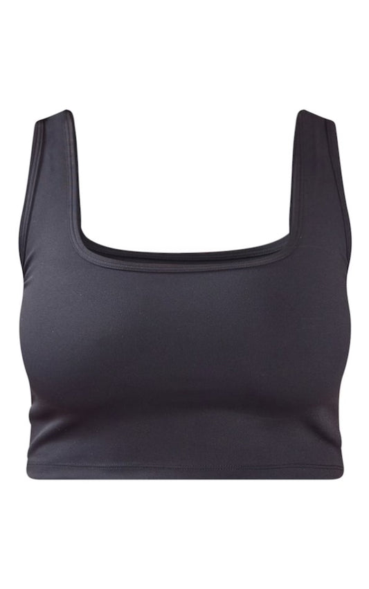 Shape Black Soft Seamless Scoop Neck Crop Top