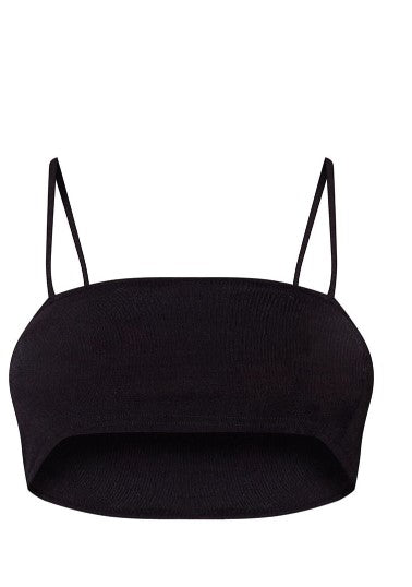 Black Acetate Slinky Strappy Bralet