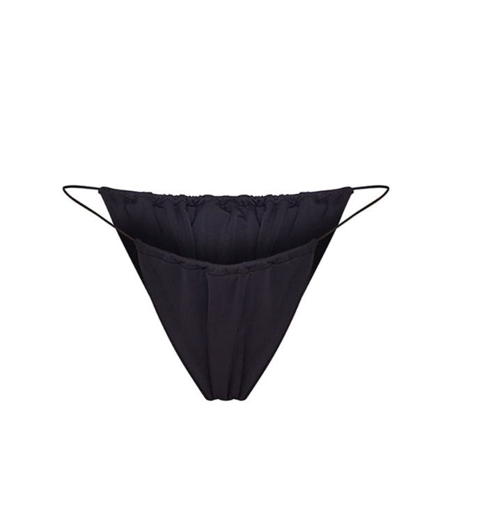 Black Shock Chord Bikini Bottom