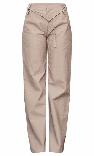 Tall Stone faux Leather Tie Detail Wide Leg Trousers