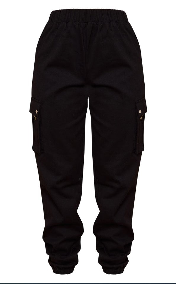 Black Pocket Detail Cargo Trouser