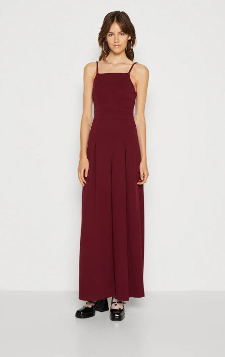 WAL G. STRAPPY SQUARE NECK - Jumpsuit - wine