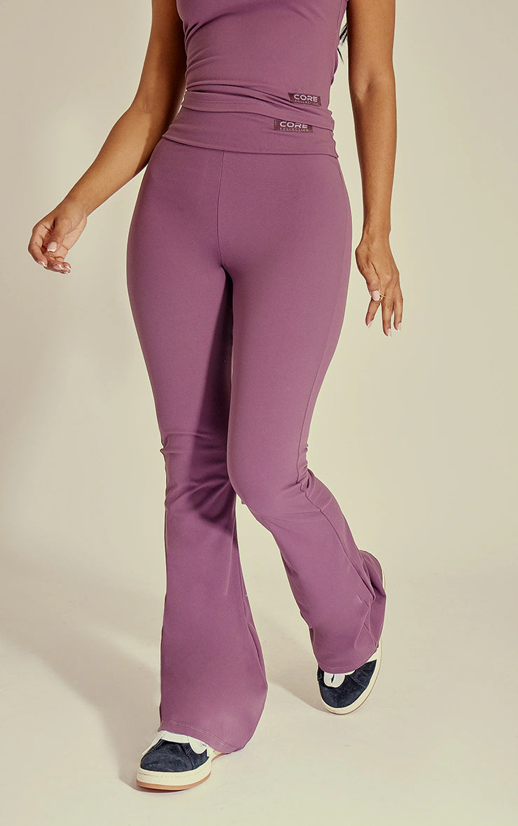 PETITE EGGPLANT CORE COLLECTION TAB SNATCHED SCULPT FOLDOVER PANT