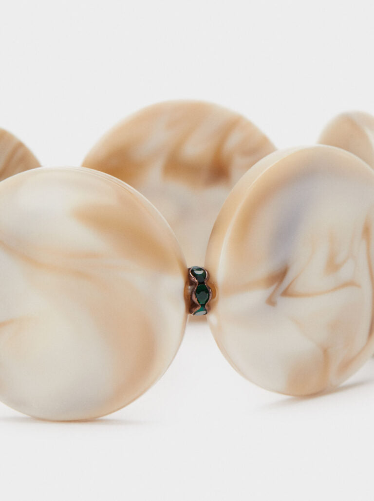 Marble Oval Pearls Elastic Bracelet