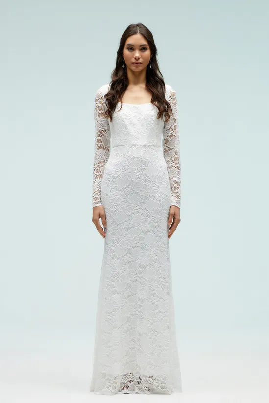 Eyelash Lace Fishtail Maxi Dress