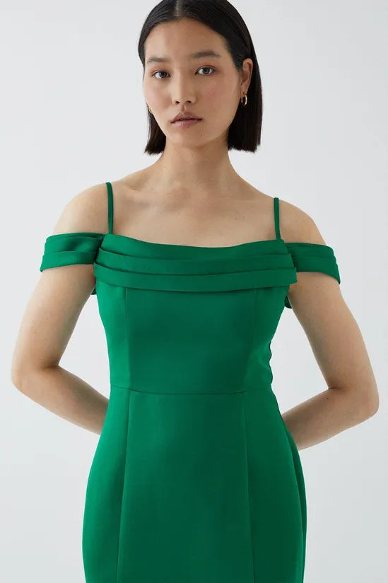 Corset Bardot Structured Satin Dress