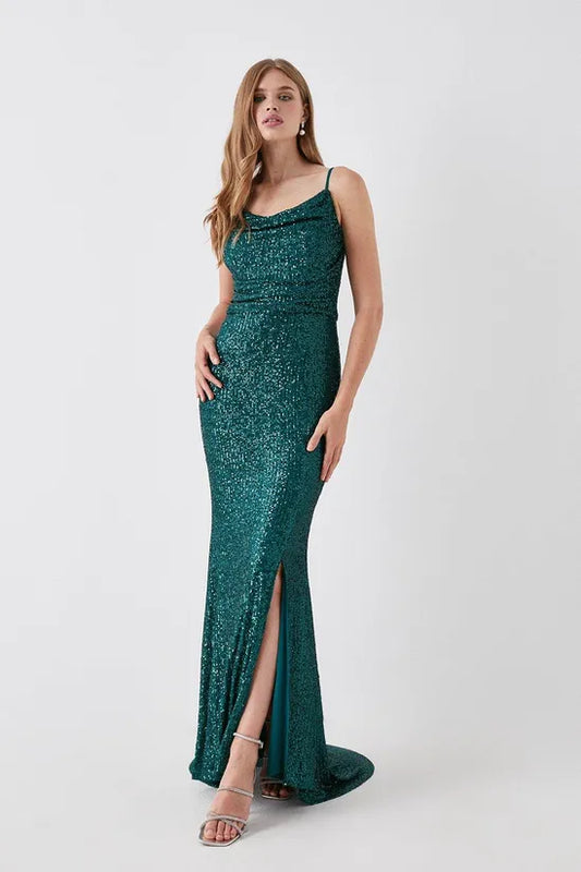 Strappy Sequin Cami Bridesmaids Maxi Dress