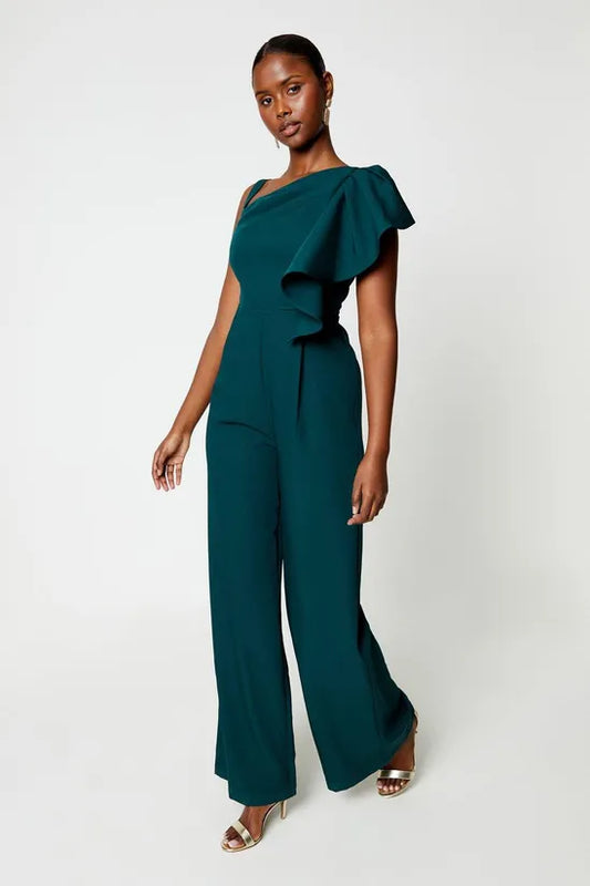 Ruffle One Shoulder Jumpsuit