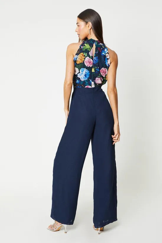 Printed Georgette Top Jumpsuit