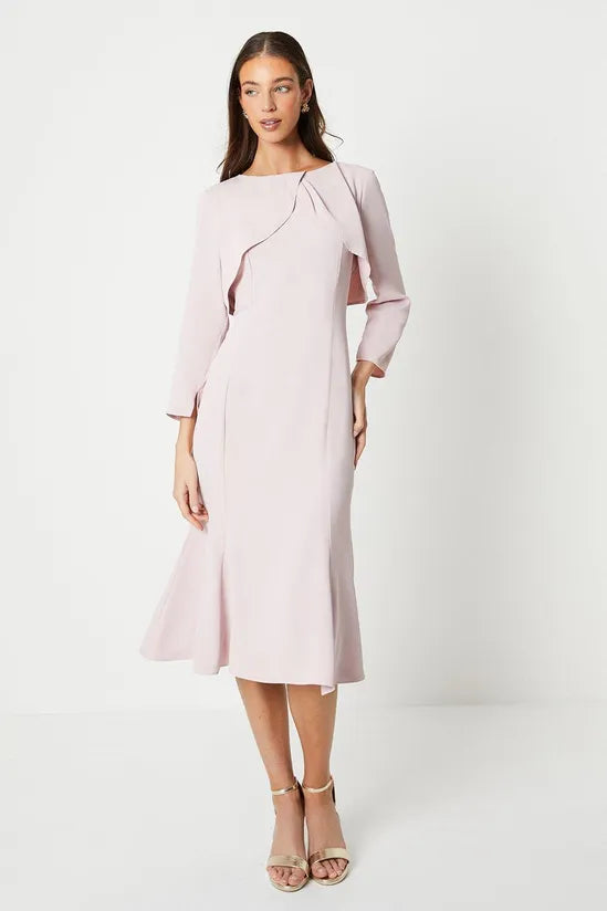 Tulip Bodice Long Sleeve Midi Dress