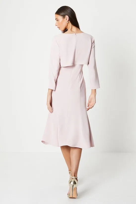 Tulip Bodice Long Sleeve Midi Dress