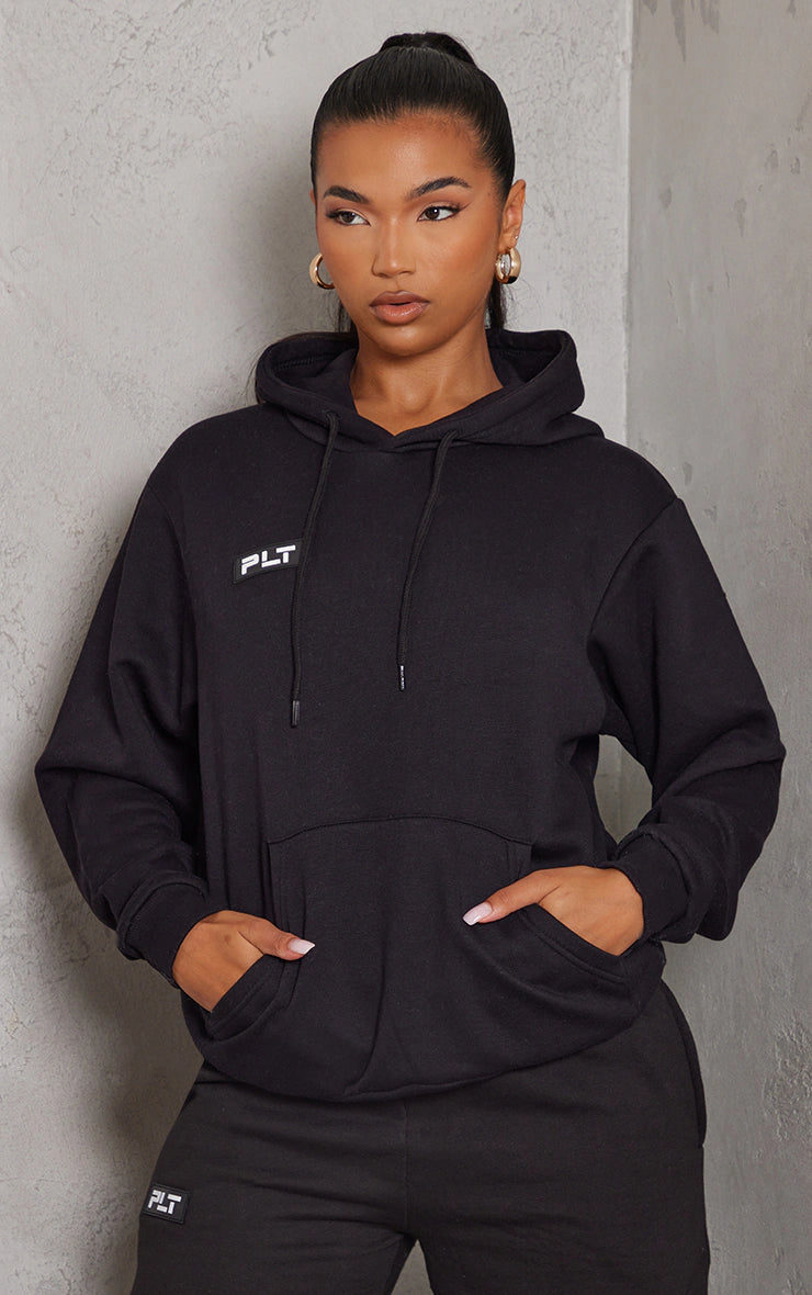 Logo Black Badge Detail Oversized Fit Hoodie & Detail Straight Sweatpants SET