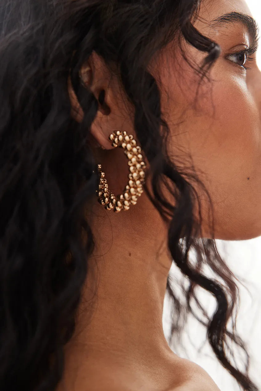 Beaded Detailed Hoops