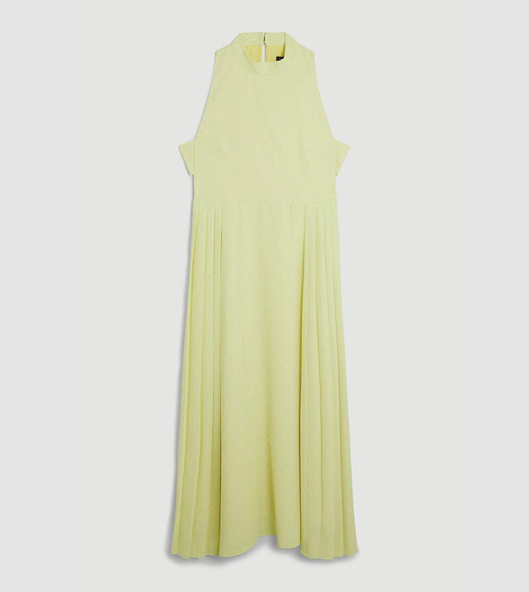 Soft Tailored Pleated Panel Midaxi Dress