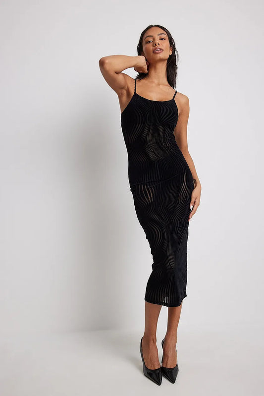 Burn Out Velvet Midi Dress