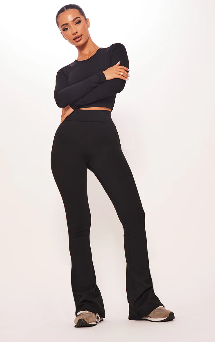 Petite Black Contour Sculpt Foldover Pants