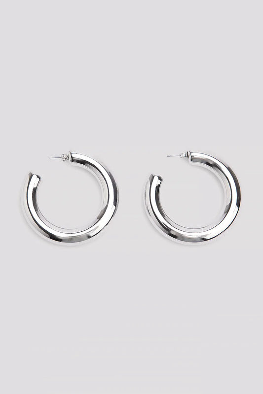 Chunky Rounded Earrings Silver