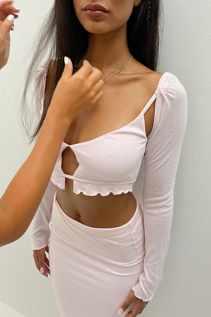 Cut Out Long Sleeve Top