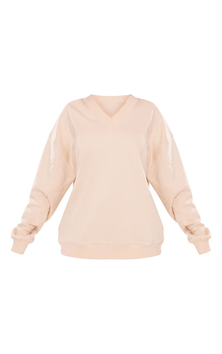 Stone Panelled Sleeve Drop Shoulder Sweatshirt