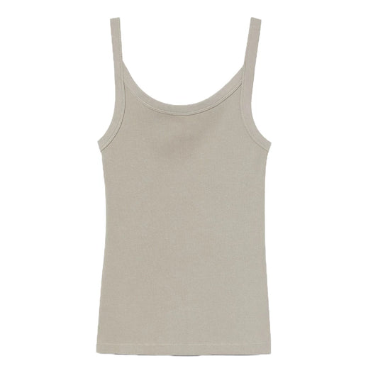 Ribbed Tank Top Light Beige