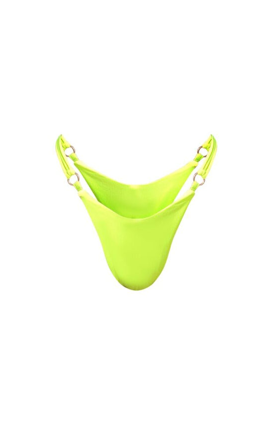 Neon Yellow Strappy Bikini Bottoms