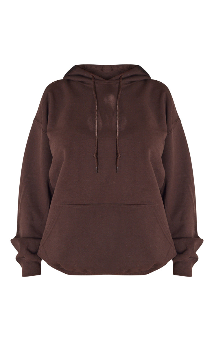 MOCHA PRETTYLITTLETHING PUFF BACK PRINTED HOODIE