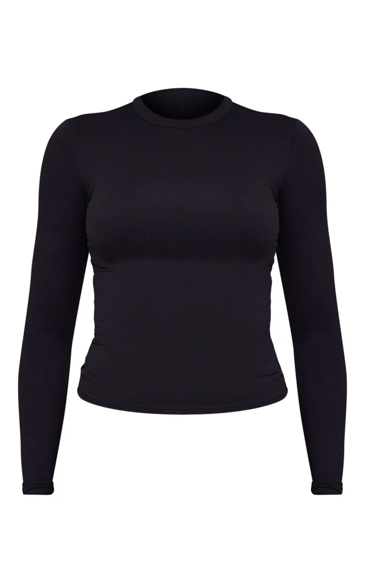 TALL BLACK SNATCHED SCULPT LONG SLEEVE T SHIRT