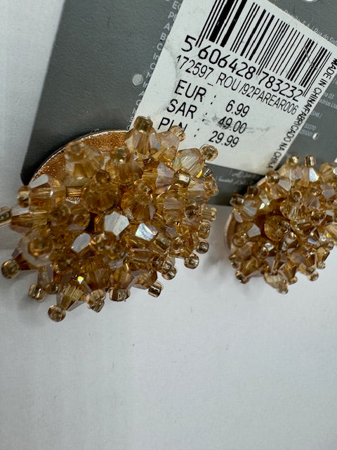 Gold Crystals Earrings