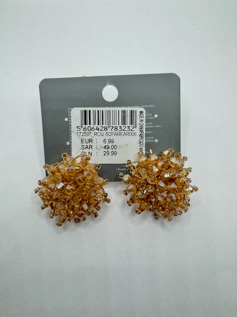 Gold Crystals Earrings