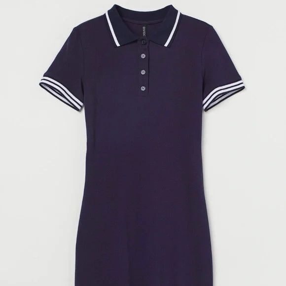 Polo Collared Dress Navy