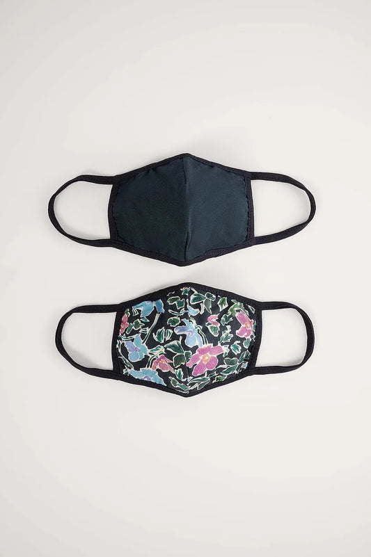 2-Pack Dark Flower Fitted Masks