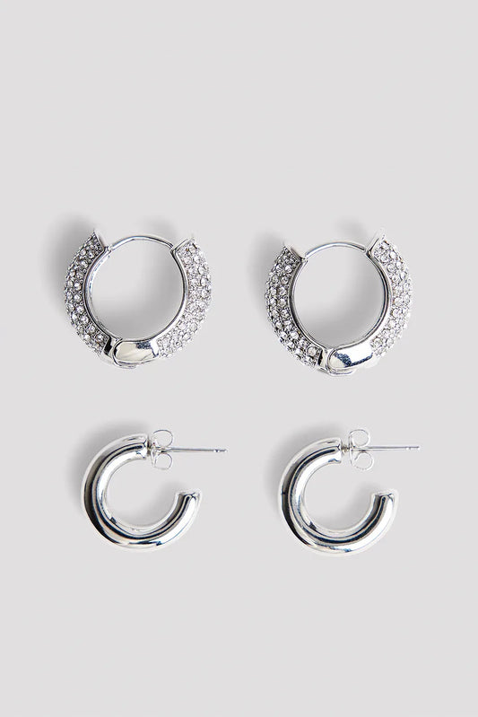 2-pack Sparkling Hoops Silver